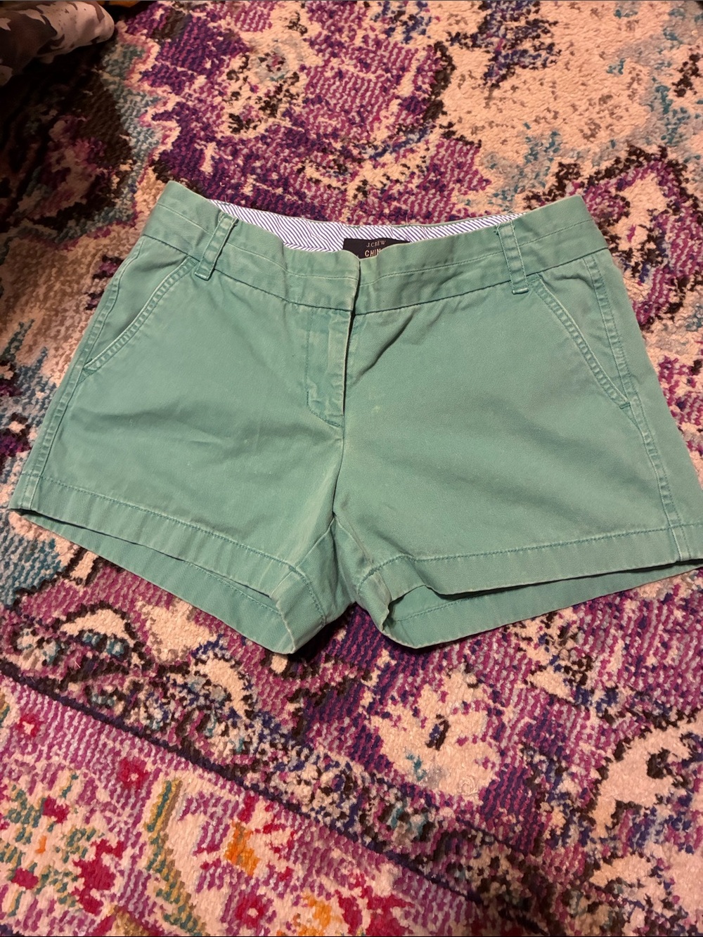 J. Crew green chino shorts in size 2